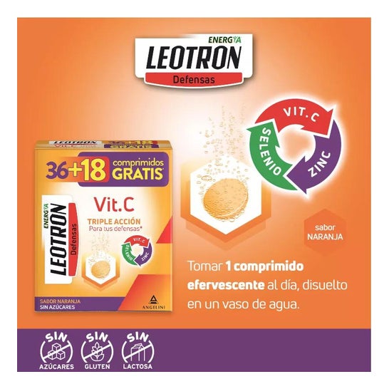 Leotron Vitamina C Naranja 36comp + 18comp