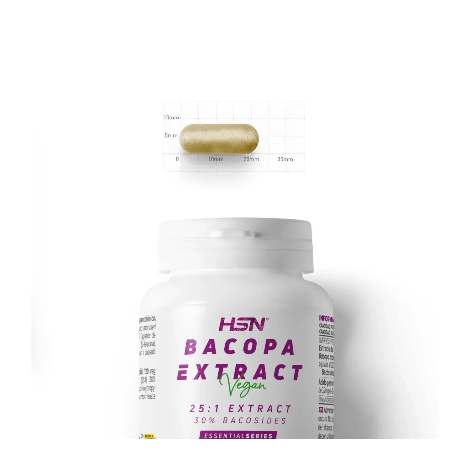 HSN Extracto de Bacopa 25:1 500mg 120vcaps