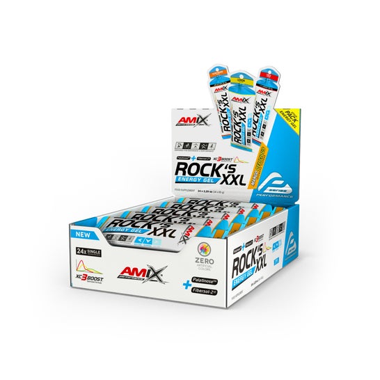 Amix Performance Rock'S gel Xxl Sin Cafeína Mango 24 X65 g