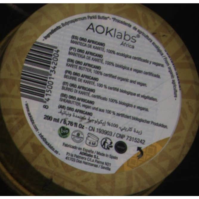 AOKlabs Oro Africano Manteca de Karité 200ml