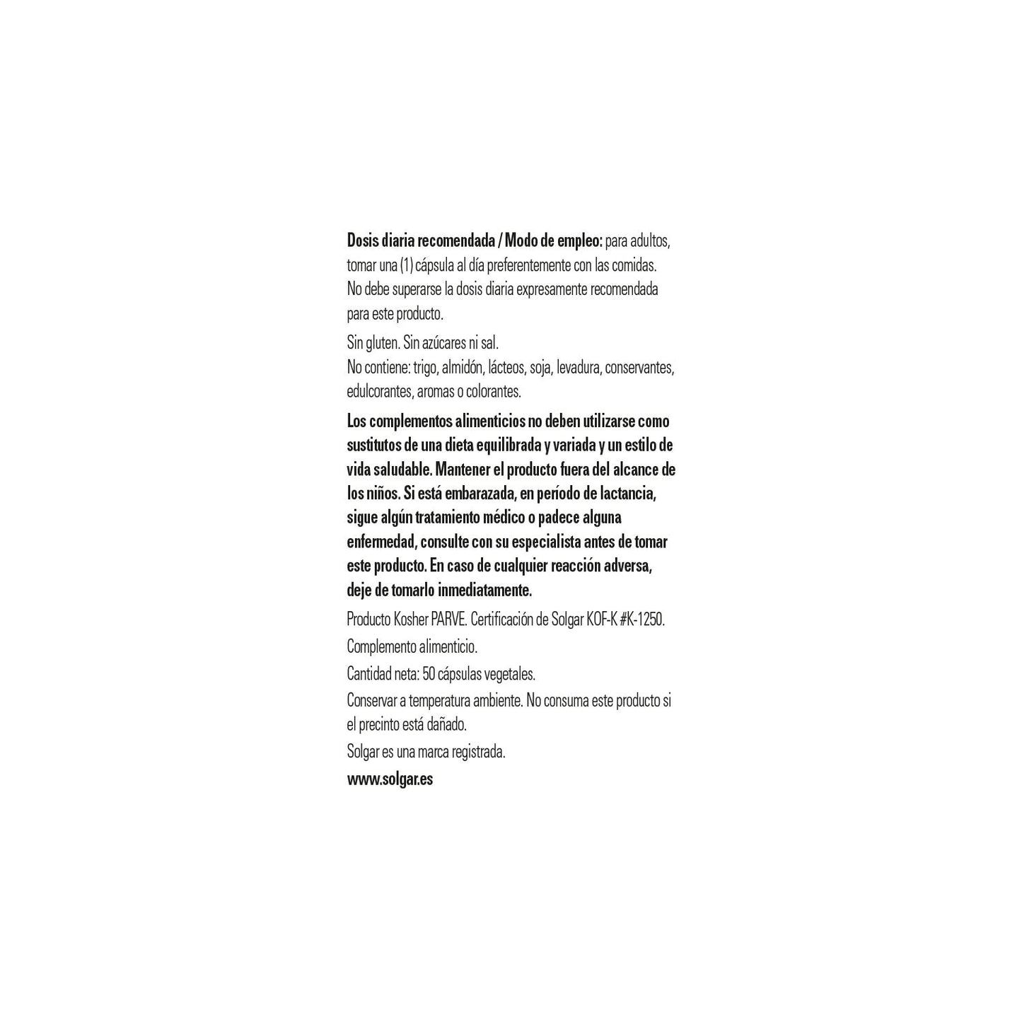 Solgar Taurina 500mg 50vcaps
