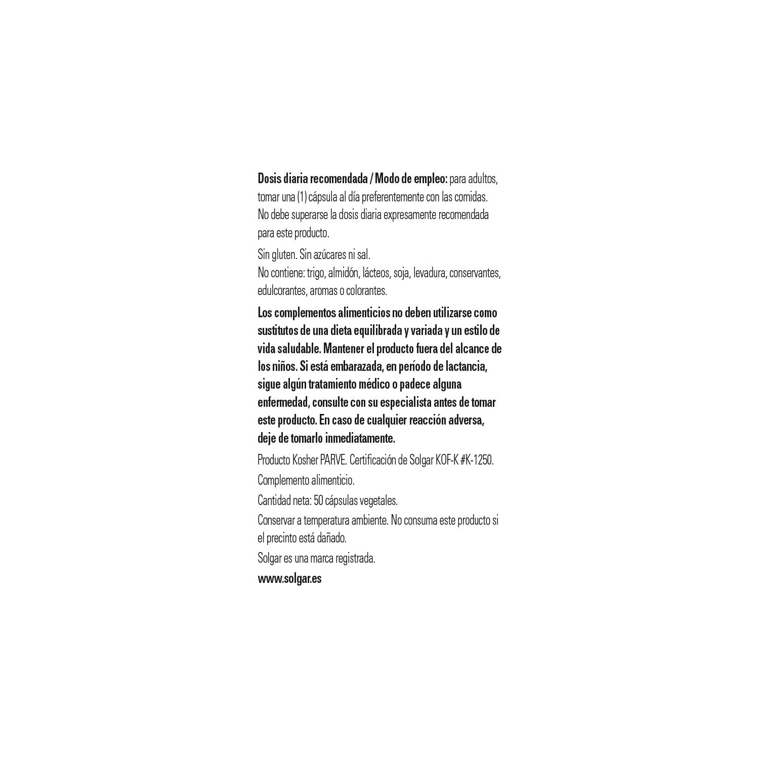 Solgar Taurina 500mg 50vcaps