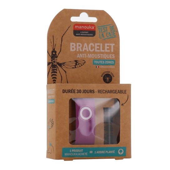 Manouka Pulsera Repelente de Mosquitos Adulto Morado 1 ud