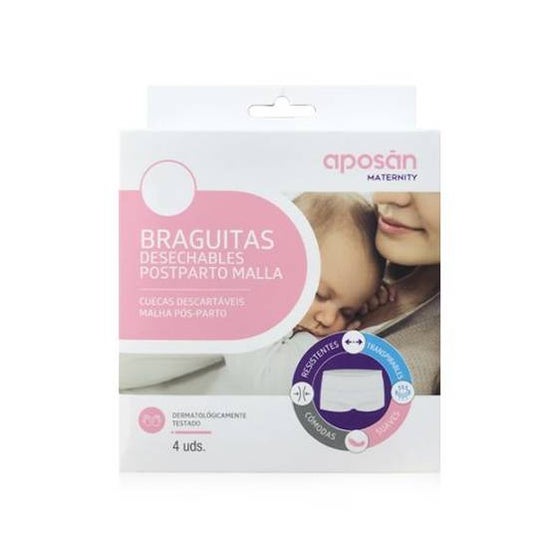 Aposán Braguitas Desechables Postparto Malla Talla L 4uds