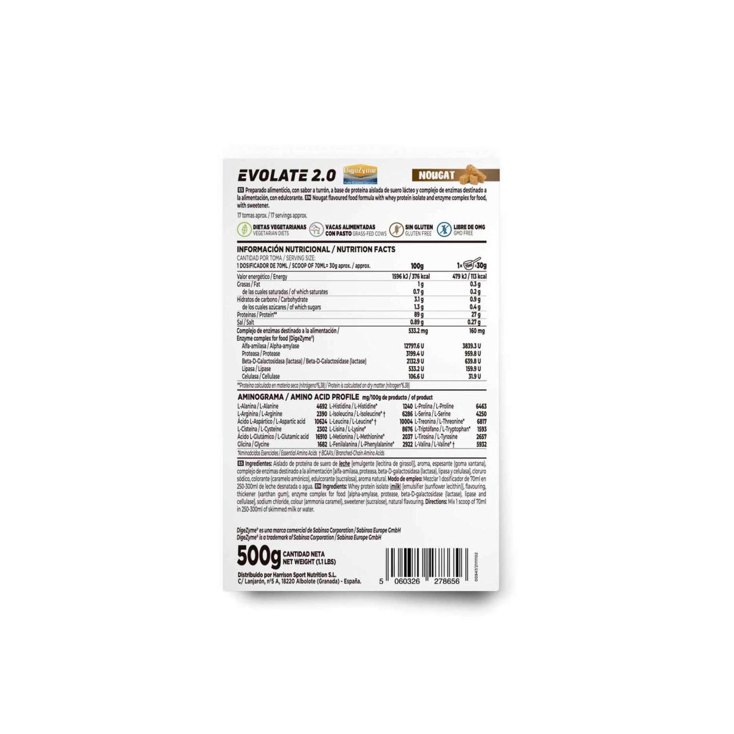 HSN Evolate 2.0 Whey Isolate CFM Turrón 500g
