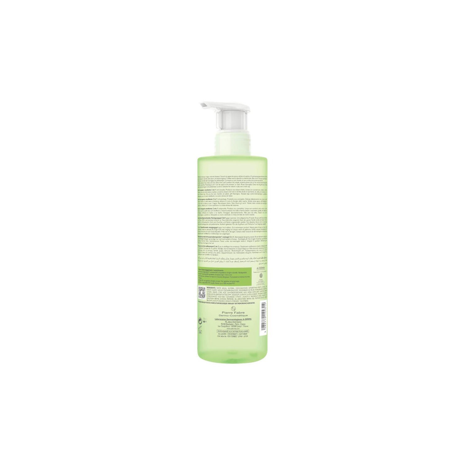 A-Derma Exomega Gel Limpiador Emoliente 2en1 500ml