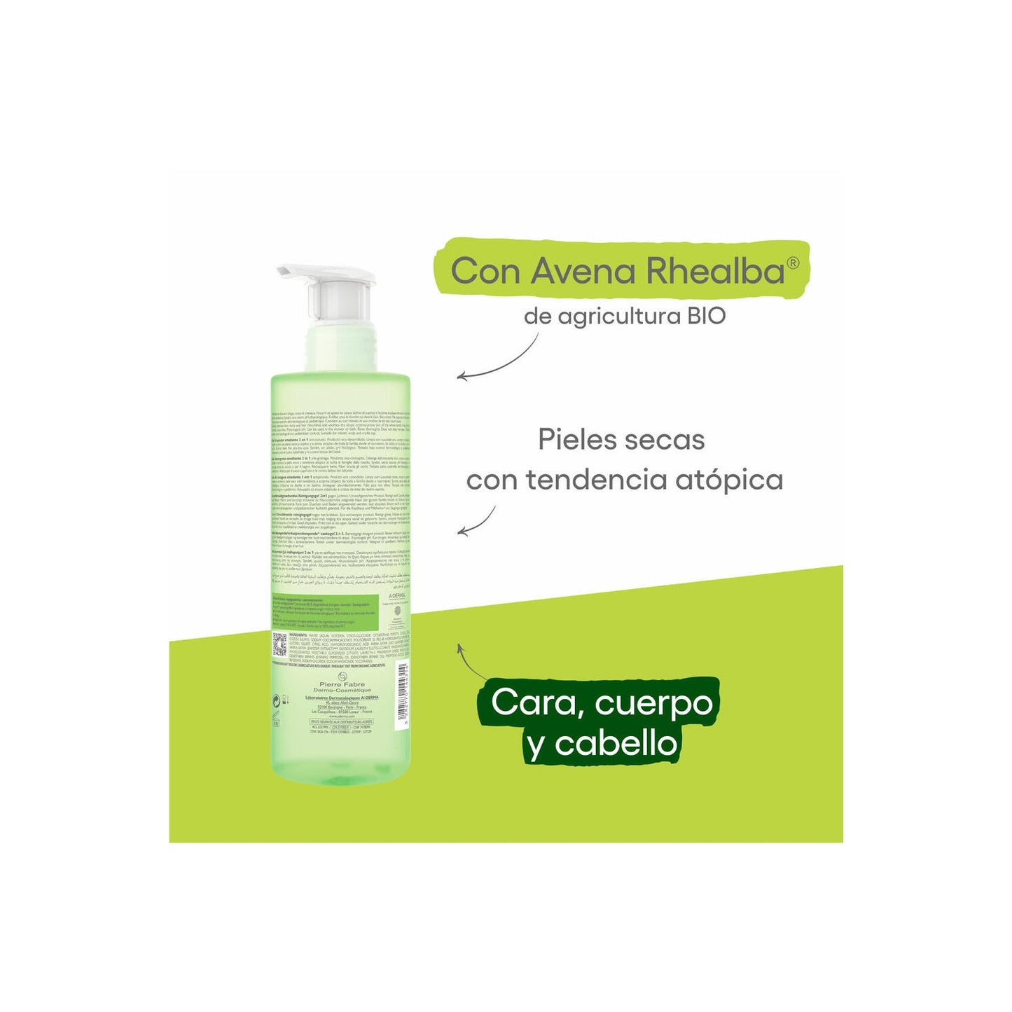 A-Derma Exomega Gel Limpiador Emoliente 2en1 500ml