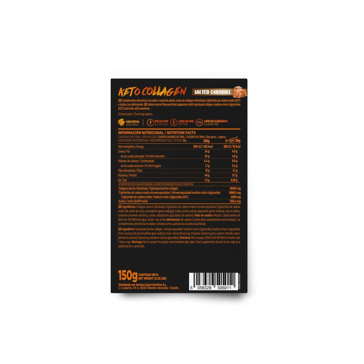 HSN Keto Colágeno Hidrolizado Bovino en Polvo Caramelo Salado 150g