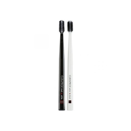 Curaprox Kit Black is White Cepillo de Dientes Blanco y Negro 2uds