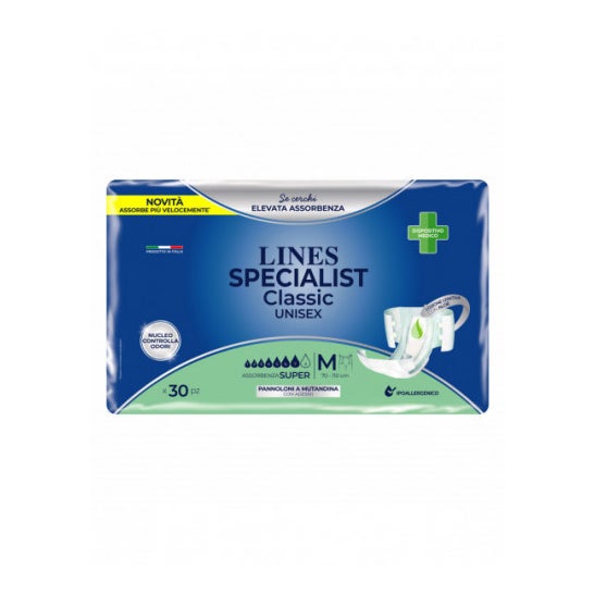 Lines Specialist Classic Unisex Pañales Super M 30uds