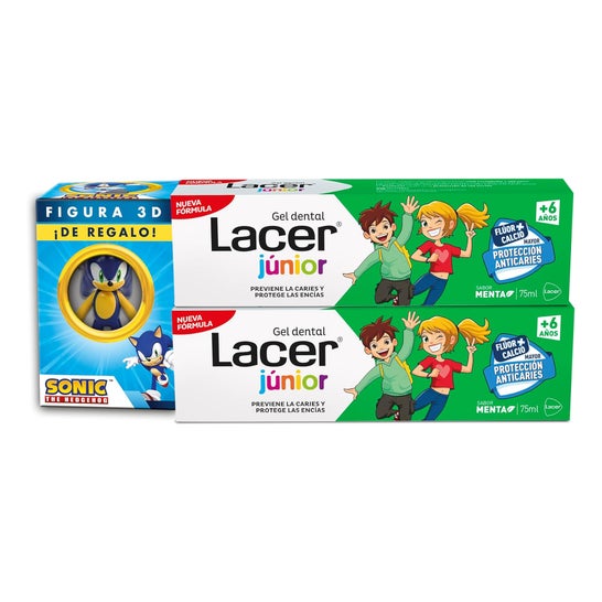 Lacer Júnior Pack Gel Dental Menta 2x75ml + Figura Sonic