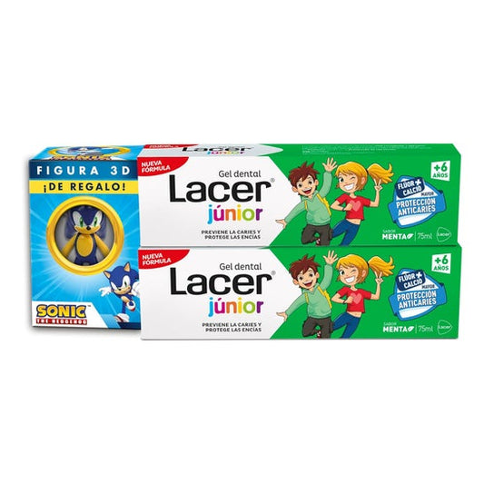 Lacer Júnior Pack Gel Dental Menta 2x75ml + Figura Sonic