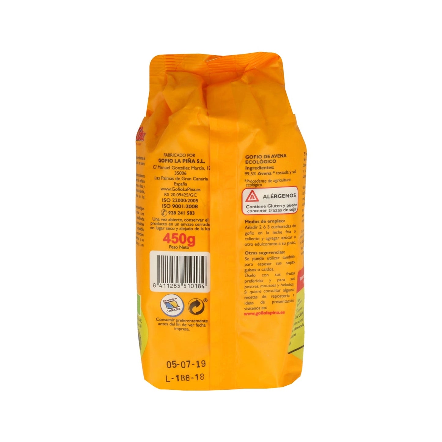 La Piña Gofio Avena Bio 450g