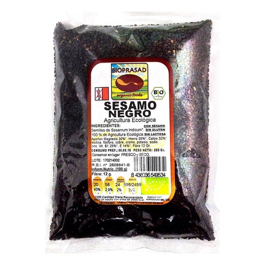 Bioprasad Semillas Sésamo Negro Bio Sin gluten 250 g