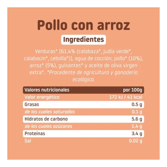 Smileat Tarrito Ecológico de Pollo con Arroz 230g