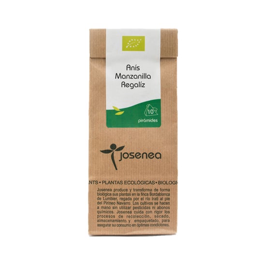 Josenea Anís Manzanilla Regaliz BIO 10 pirámides