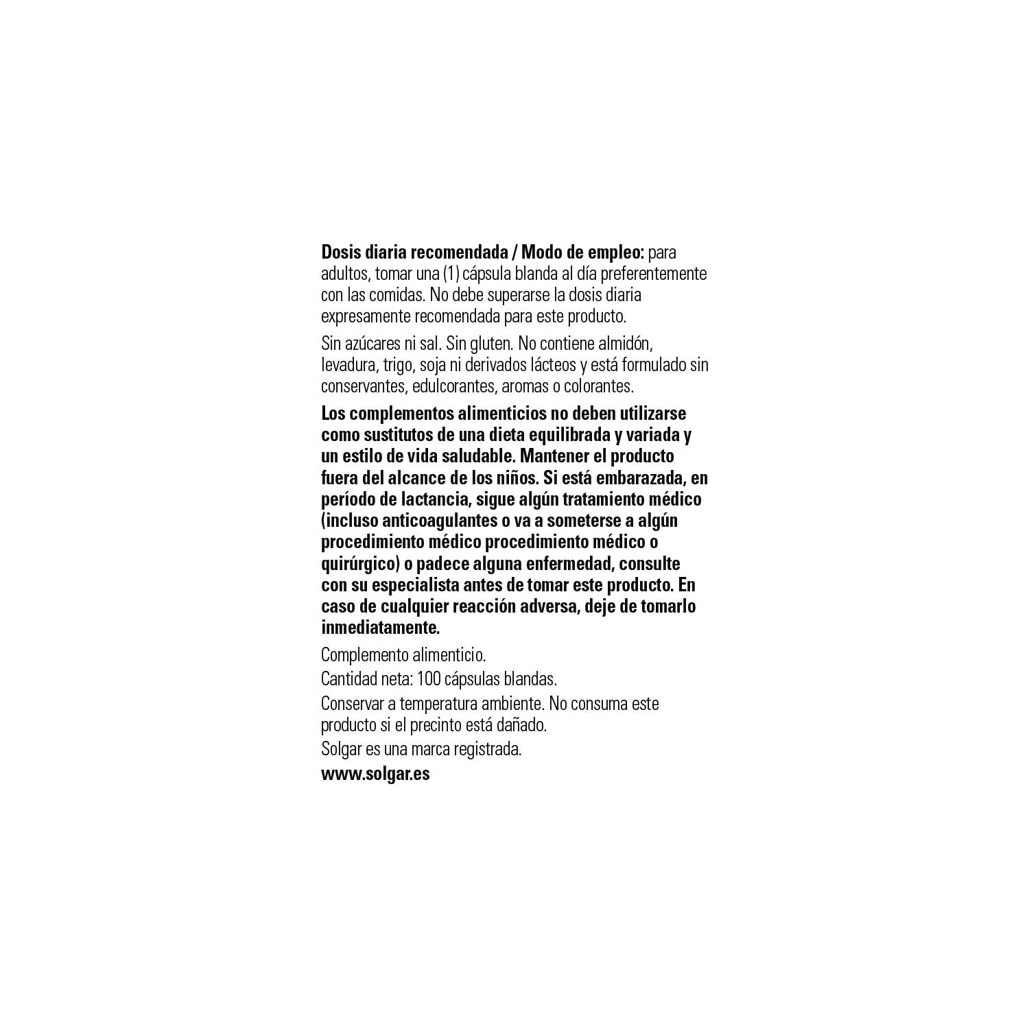 Solgar Vitamina D3 400 UI 10 mcg 100 perlas