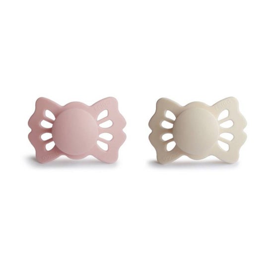 Frigg Lucky Silicone Pacifier Blush Cream 6-18 M 2 uds
