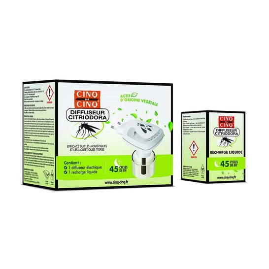 Cinq Sur Cinq Citriodora Difusor Anti-Mosquitos 45 Ciclos 1 ud