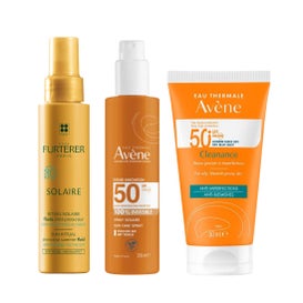 Avène Pack Cleanance SPF50+ + Spray Invisible SPF50 + René Furterer Fluido Solar Protector KPF50+