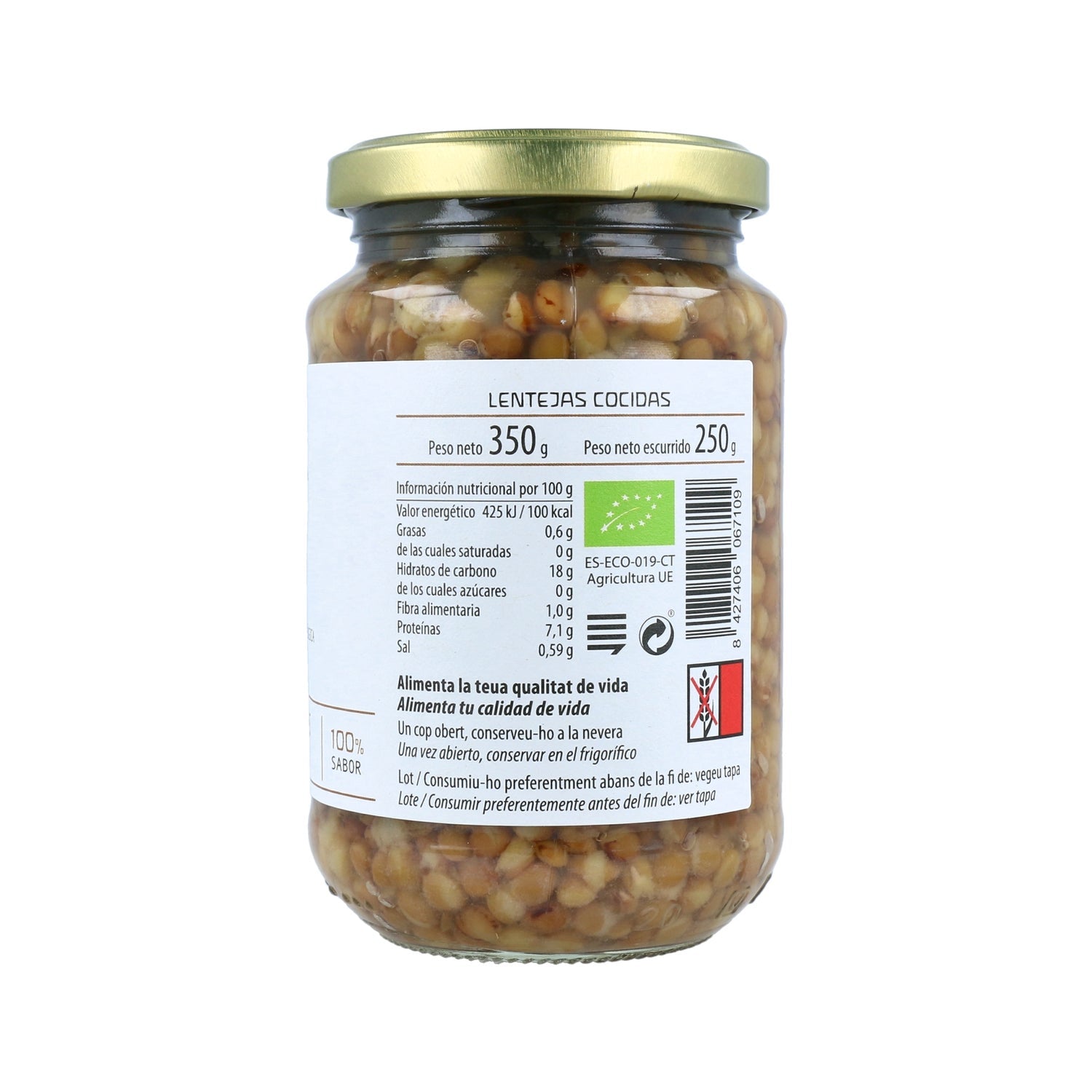 Cal Valls Lentejas Cocidas Castellanas Eco 240g