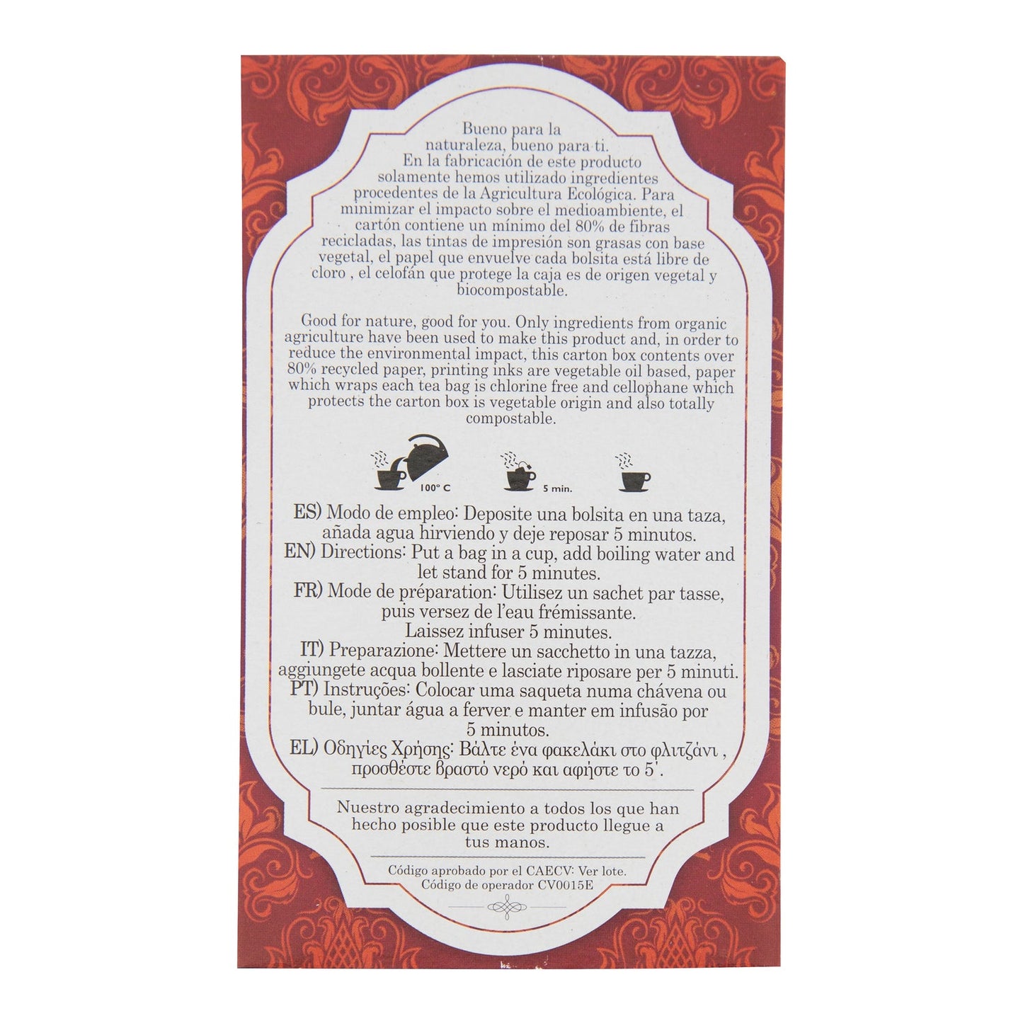 Artemis Bio Argital Té Rojo 20 uds