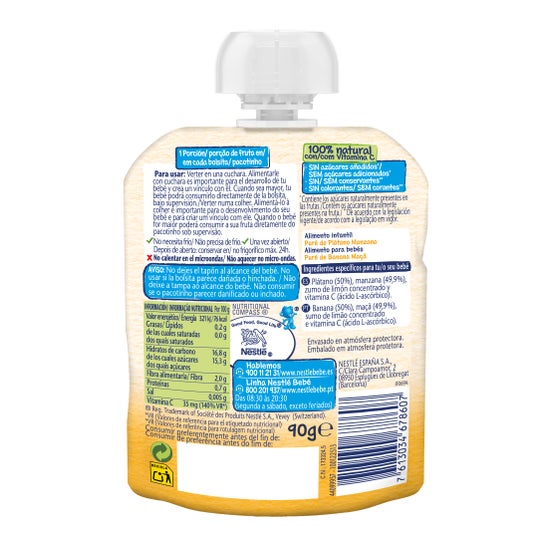 Nestle NaturNes Platano y Manzana 90 g