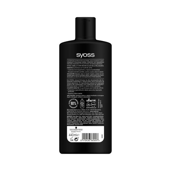 Syoss Keratin Champú Cabello Encrespado y Seco 440ml