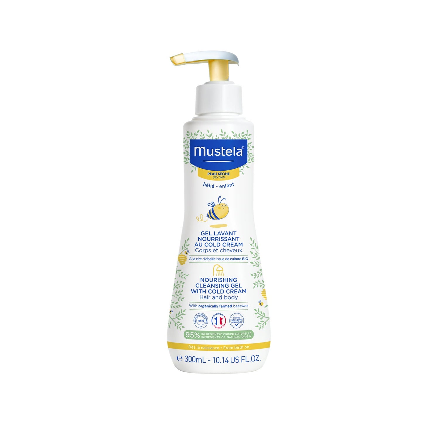 Mustela Gel de Baño Nutritivo al Cold Cream con Cera de Abeja BIO 300ml