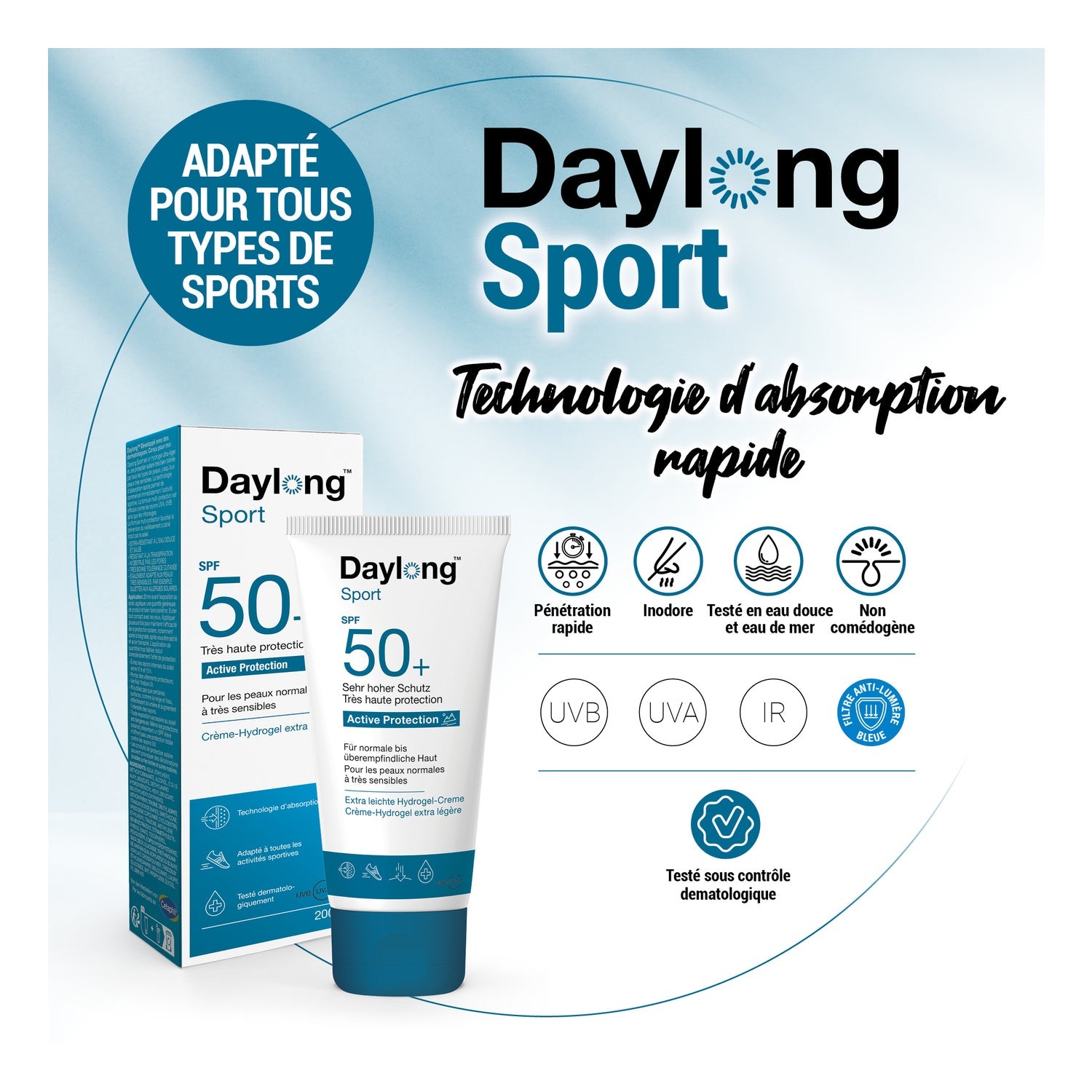 Daylong Sport Crème-Hydrogel extra légère SPF 50+ 200ml