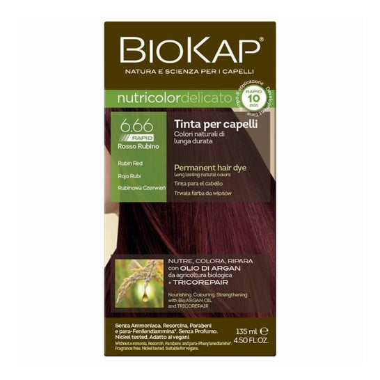 Biokap Nutricolor Tinte de Cabello 6.66 Rojo 135ml