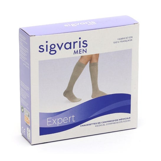 Sigvaris 3 Expert Calcetin Hombre Chrome Normal TM 1 Par