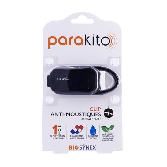 Parakito Clip Negro Anti-Mosquitos Recargable 1ud