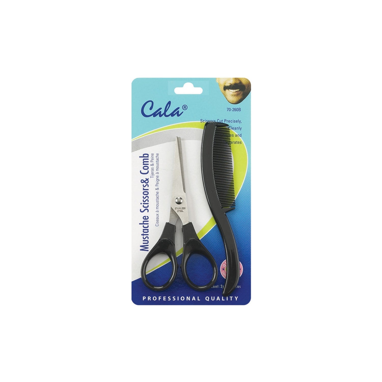 Cala Accesorios Mustache Scissors &Comb