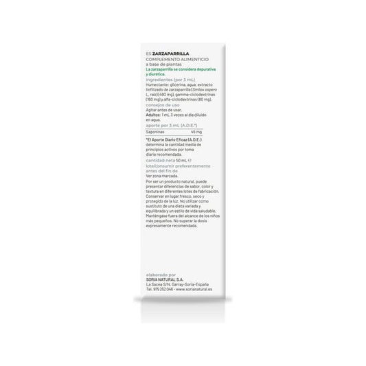 Extracto Zarzaparrilla Xxi 50 ml Soria Na