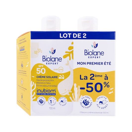 Biolane Expert Crème Solaire SPF50 2x100ml