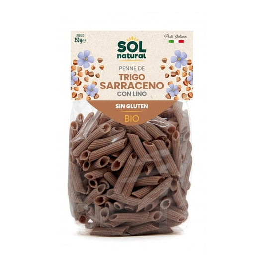Solnatural Macarrones Trigo Sarraceno Lino Sin Gluten 250g