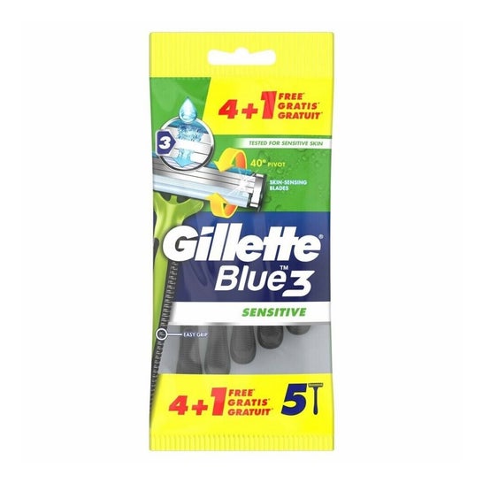 Gillette Blue 3 Sensitive Cuchilla Afeitar Desechables 5uds
