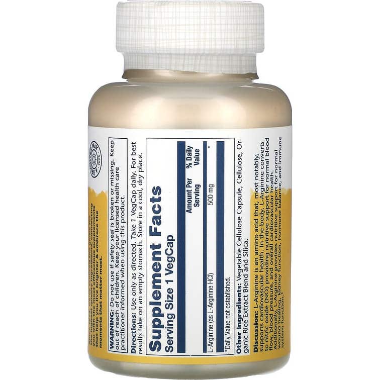 Solaray L-arginine 500mg 100cáps