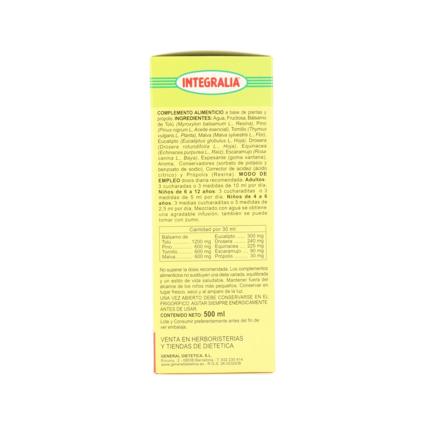 Integralia Jarabe Constifin Sin Azúcar 500ml