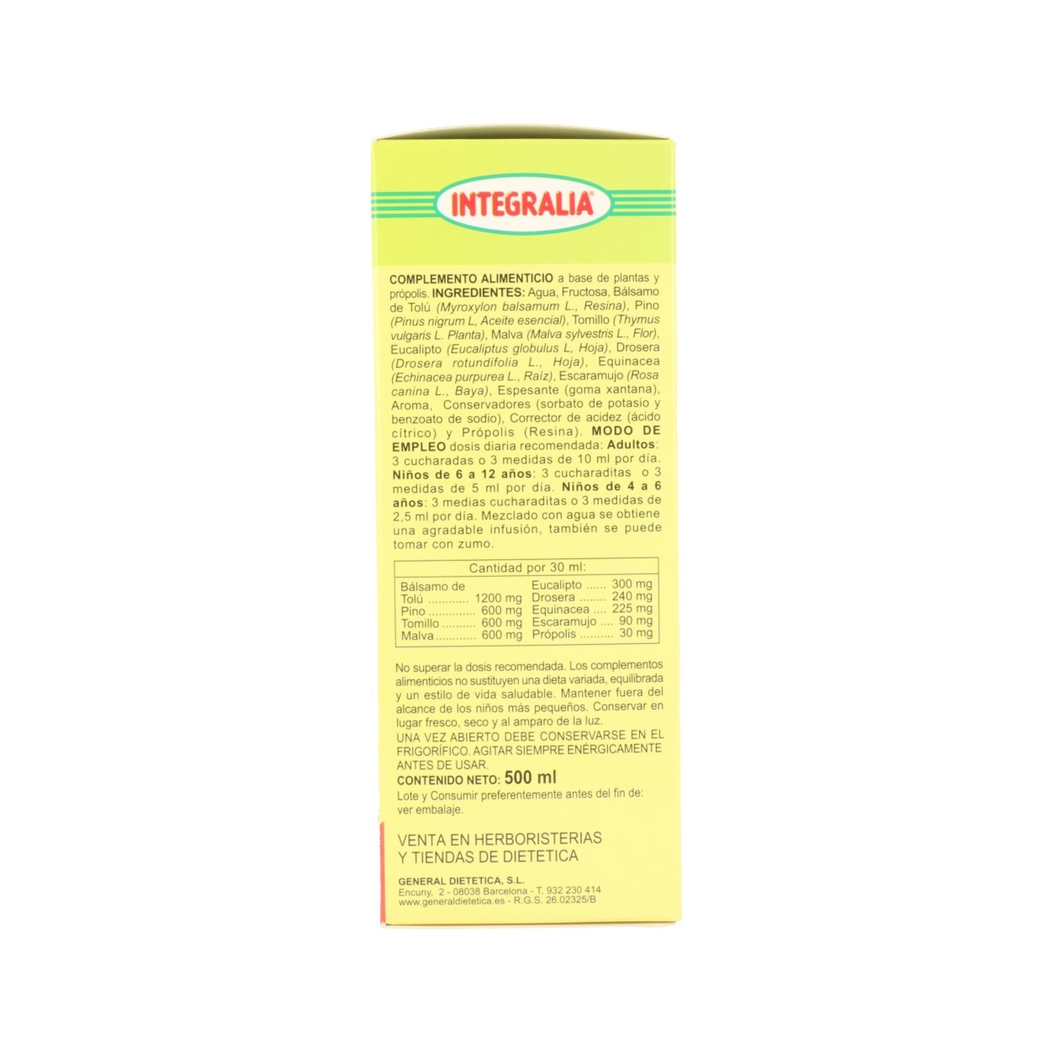 Integralia Jarabe Constifin Sin Azúcar 500ml