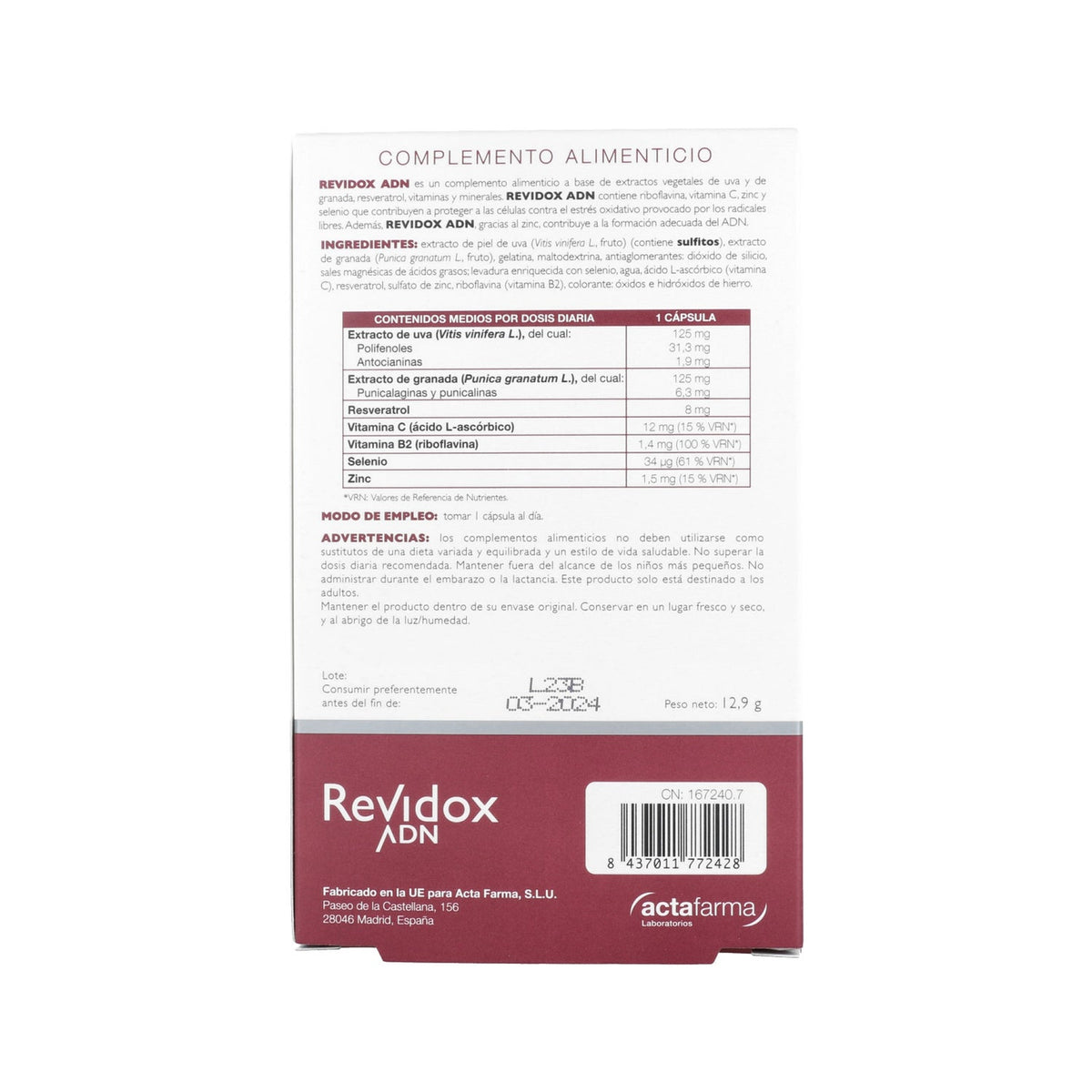 Revidox ADN 28caps