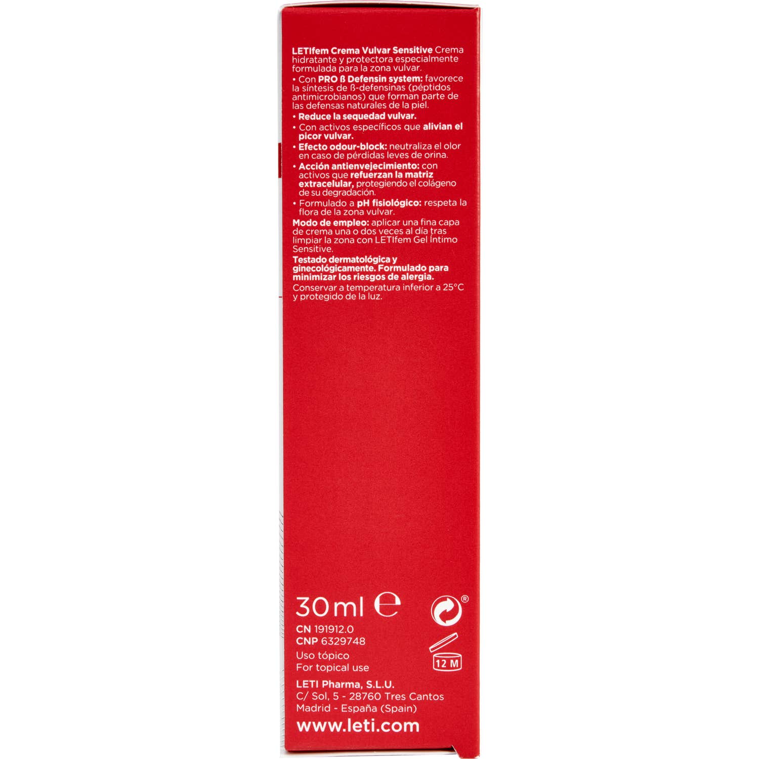 Letifem Crema Vulvar Sensitive 30ml