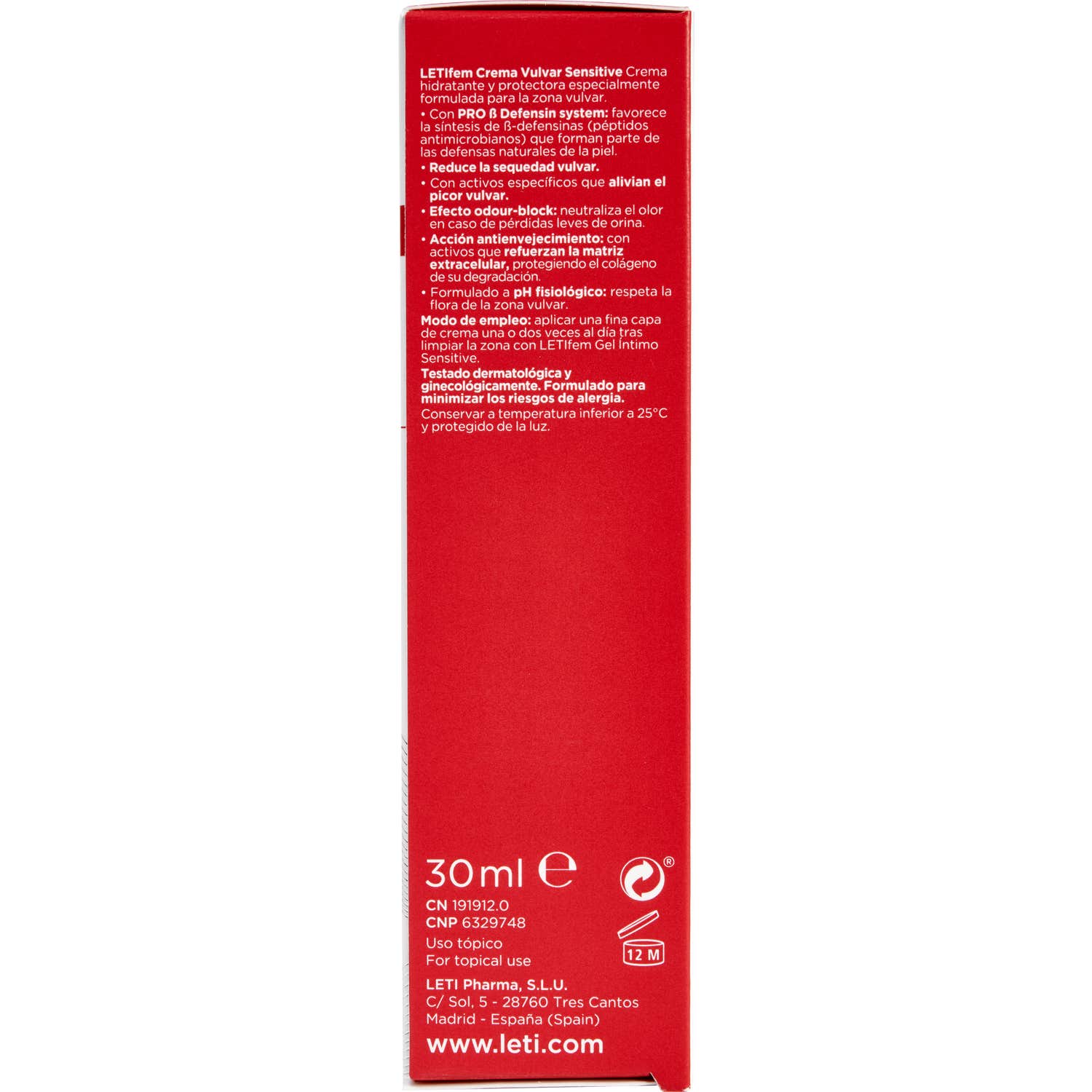 Letifem Crema Vulvar Sensitive 30ml