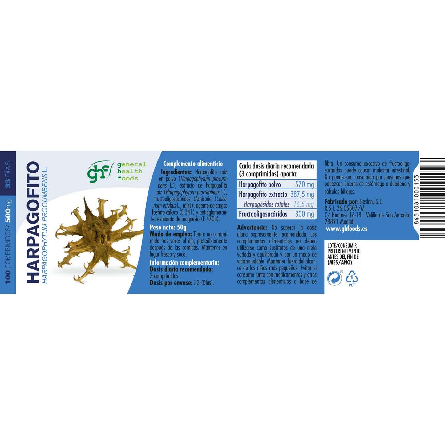 GHF Harpagofito 500mg 100comp