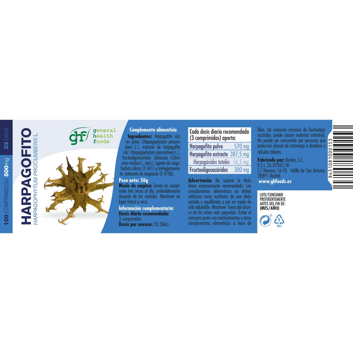 GHF Harpagofito 500mg 100comp