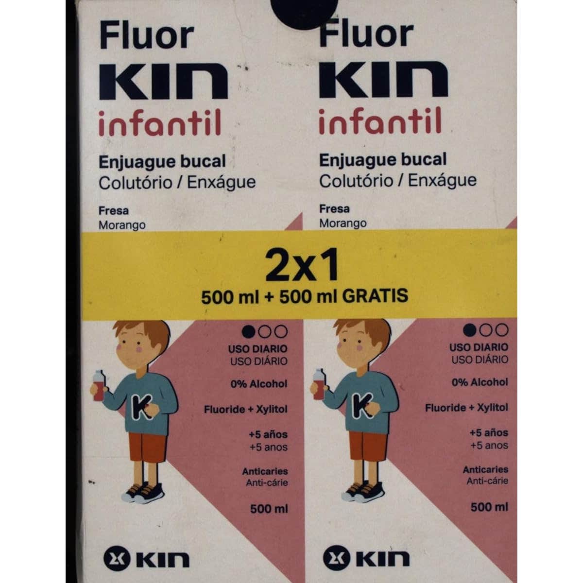 Kin Fluor Infantil Enjuage 500ml 2x1
