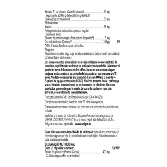 Solgar Thermogenic Complex con Svetol 60vcaps