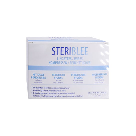 Paños de limpieza periocular Steriblef Caja de 14 paños