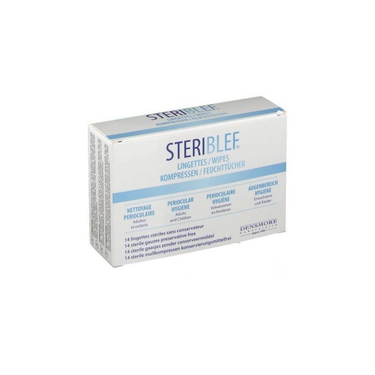 Paños de limpieza periocular Steriblef Caja de 14 paños